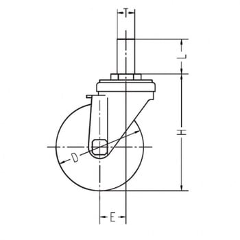 50mm/18mm キャスター(自在金具・パイプ用) エスコ
