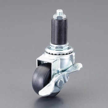 50mm/16mm キャスター(自在金具・ブレーキ付・パイプ用 エスコ