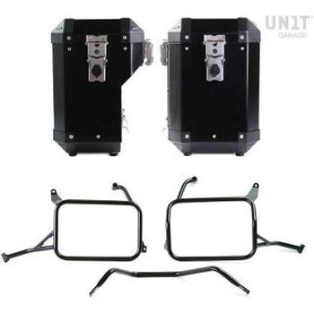 Pair of Atlas 47L + 41L Aluminum panniers with Yamaha frames | AL2C-BL-3206-BL - UnitGarage (ユニットガレージ)