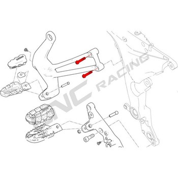 Passenger フットペグs holder bolt M8x35 (4 pcs) - Titanium Titanium CNC Racing (シーエヌシーレーシング)