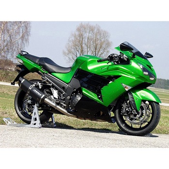 Penta-Tec フルシステムレーシングマフラー 4in2 (VRキャタライザー)   ステンレスブラック for ZZR1400 BODIS (ボディス)