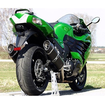 Penta-Tec フルシステムレーシングマフラー 4in2 (VRキャタライザー)   ステンレスブラック for ZZR1400 BODIS (ボディス)