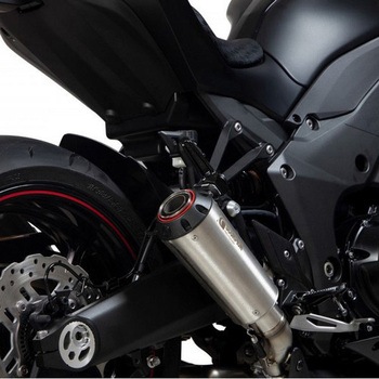 Red Power スリップオン (Pair) ブラッシュドステンレススリーブ (NON EU HOMOLOGATED) Scorpion (スコーピオン)