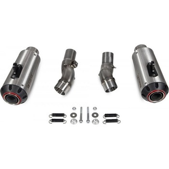 Red Power スリップオン (Pair) ブラッシュドステンレススリーブ (NON EU HOMOLOGATED) Scorpion (スコーピオン)