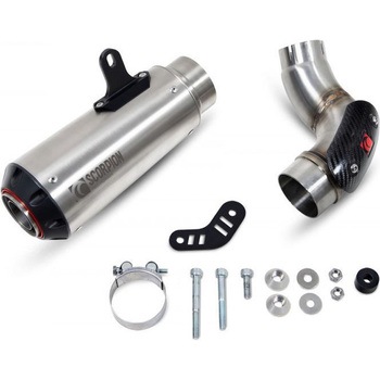 Red Power スリップオン ブラッシュドステンレススリーブ. Fits with panniers  (NON EU HOMOLOGATED) Scorpion (スコーピオン)