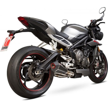 Serket (Taper)テーパースリップオン カーボンファイバースリーブ eマーク Triumph Street Triple 765 Scorpion (スコーピオン)