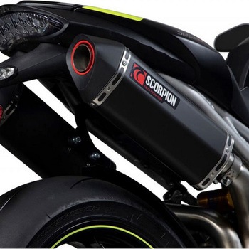 Serket Parallel スリップオン (Pair) Black Ceramic Coated Sleeve (NON EU HOMOLOGATED) - Scorpion (スコーピオン)