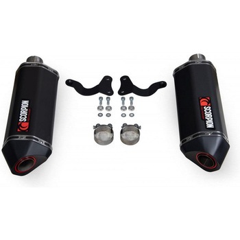 Serket Parallel スリップオン (Pair) Black Ceramic Coated Sleeve (NON EU HOMOLOGATED) - Scorpion (スコーピオン)