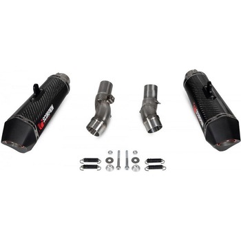 Serket Taper スリップオン (Pair) カーボンファイバースリーブ (NON EU HOMOLOGATED) Scorpion (スコーピオン)