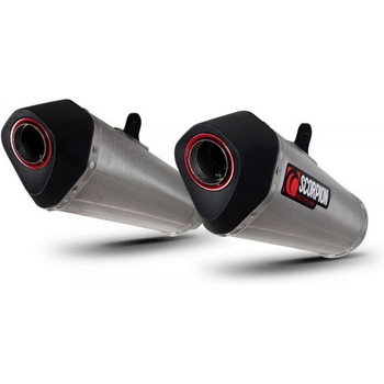 Serket Taper スリップオン (Pair) ブラッシュドステンレススリーブ (NON EU HOMOLOGATED) Scorpion (スコーピオン)