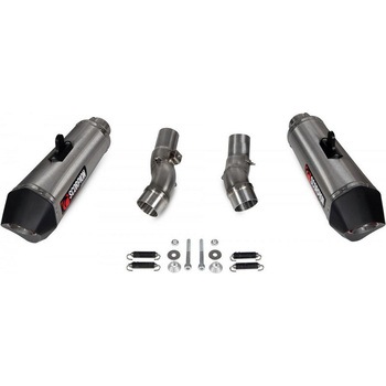 Serket Taper スリップオン (Pair) ブラッシュドステンレススリーブ (NON EU HOMOLOGATED) Scorpion (スコーピオン)