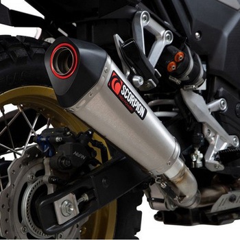 Serket Taper スリップオン ブラッシュドステンレススリーブ (NON EU HOMOLOGATED) - Scorpion (スコーピオン)