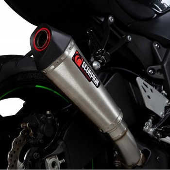 Serket Taper スリップオン ブラッシュドステンレススリーブ (NON EU HOMOLOGATED) - Scorpion (スコーピオン)