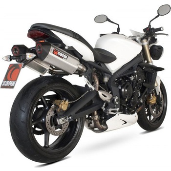Serket スリップオン ステンレススリーブ eマーク Triumph Street Triple 675 07-12 2007 - 2 Scorpion (スコーピオン)