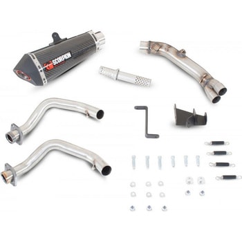 Serket テーパーフルシステム カーボンファイバースリーブ eマーク Kawasaki ER6 F/N 2012 - 20 Scorpion (スコーピオン)