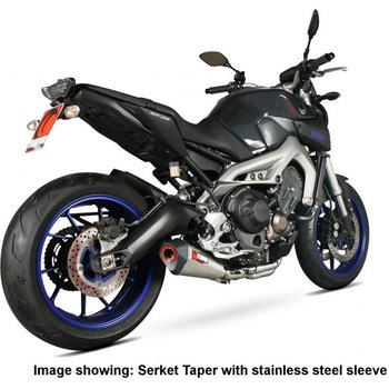 Serket テーパーフルシステム カーボンファイバースリーブ Yamaha MT-09 2013 - 2018 Scorpion (スコーピオン)