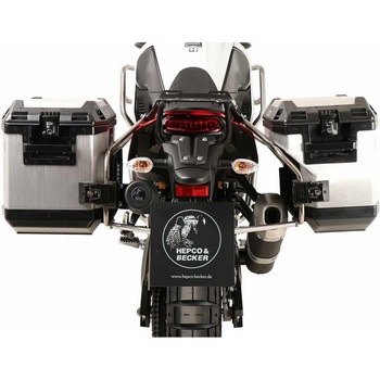 サイドキャリア Cutout stainless steel incl. Xplorer sideboxes シルバー for Yamaha Tenere 700 World Raid (2022-) HEPCO&BECKER (ヘプコ&ベッカー)