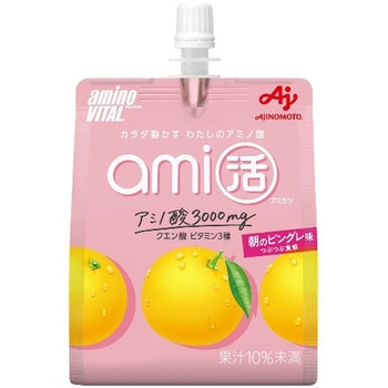 味の素 アミノバイタル ami活 ゼリードリンク朝のピングレ味 180gx24 味の素