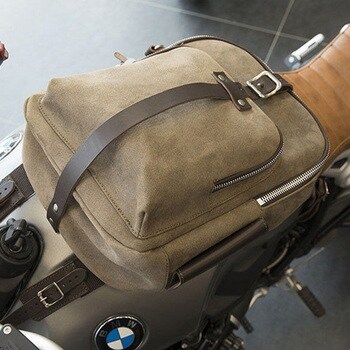 Tank Pannier In Waxed Suede U Unitgarage