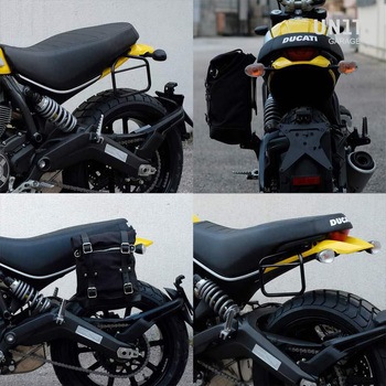 Waxed Suede サイドパニアケース + サブフレーム Ducati Scrambler Series | U002-1007 UnitGarage (ユニットガレージ)