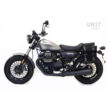 Waxed Suede サイドパニアケース + 左 サブフレーム Guzzi V9 Bobber | U002-2250SX UnitGarage (ユニットガレージ)