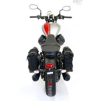 Waxed Suede サイドパニアケース + 左 サブフレーム Guzzi V9 Bobber | U002-2250SX UnitGarage (ユニットガレージ)