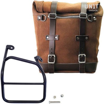 Waxed suede サイドパニアケース Scram 22L-30L + 右 サブフレーム Ducati Scrambler 1100 | U202-1010DX UnitGarage (ユニットガレージ)