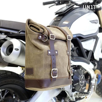 Waxed suede サイドパニアケース Scram 22L-30L + 右 サブフレーム Ducati Scrambler 1100 | U202-1010DX UnitGarage (ユニットガレージ)