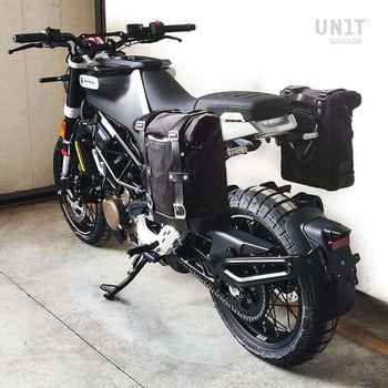 Waxed suede サイドパニアケース Scram 22L-30L + 右 サブフレーム husqvarna 200 (2020 until now) | U202-3003DX UnitGarage (ユニットガレージ)