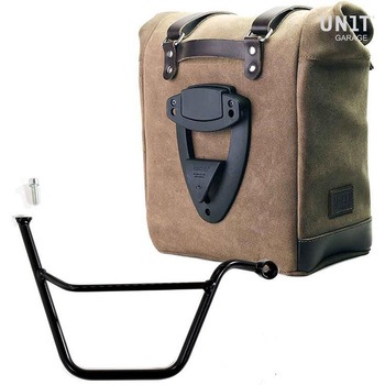 Waxed suede サイドパニアケース Scram 22L-30L + 右 サブフレーム Triumph T100 Bonneville (2001-2016) | U202-1005DX UnitGarage (ユニットガレージ)