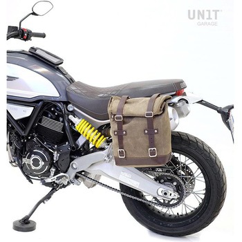 Waxed suede サイドパニアケース Scram 22L-30L + 左 サブフレーム Ducati Scrambler 1100 | U202-1010SX UnitGarage (ユニットガレージ)