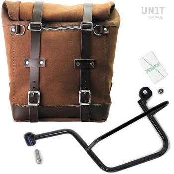 Waxed suede サイドパニアケース Scram 22L-30L + 左 サブフレーム Guzzi V7 | U202-2213SX UnitGarage (ユニットガレージ)