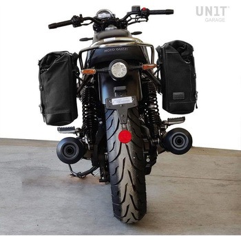 Waxed suede サイドパニアケース Scram 22L-30L + 左 サブフレーム Guzzi V7_850 | U202-2216SX UnitGarage (ユニットガレージ)