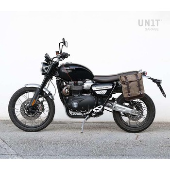 Waxed suede サイドパニアケース Scram 22L-30L + 左 サブフレーム Triumph Scrambler 1200 XC_XE (2019 until now) | U202-1019SX UnitGarage (ユニットガレージ)
