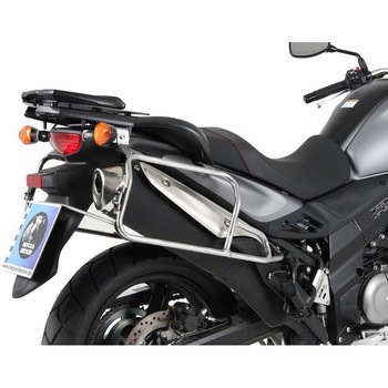 サイドキャリア カットアウト ステンレス Xplorer カットアウト サイドボックス付 Suzuki V-Strom HEPCO&BECKER (ヘプコ&ベッカー)