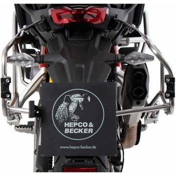 サイドケースホルダー + Xplorer(Cutout)セット， シルバー DUCATI ムルティストラーダ V4 HEPCO&BECKER (ヘプコ&ベッカー)
