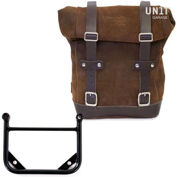サイドバッグ in split leather + ユニバーサルフレーム | U002-1006 UnitGarage (ユニットガレージ)