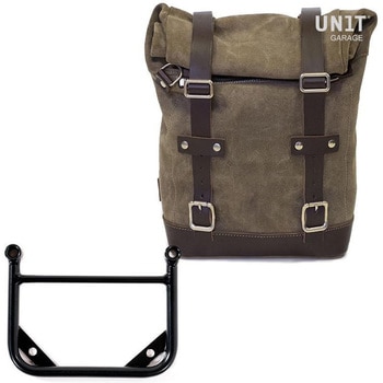 サイドバッグ in split leather + ユニバーサルフレーム | U002-1006 UnitGarage (ユニットガレージ)
