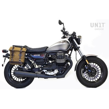 サイドパニアケース Canvas + 右 サブフレーム Guzzi V9 Bobber | U001-2250DX UnitGarage (ユニットガレージ)