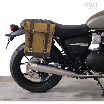 サイドパニアケース Canvas + 右 サブフレーム Triumph Street Twin 900 (2016 until now) | U001-1017DX UnitGarage (ユニットガレージ)