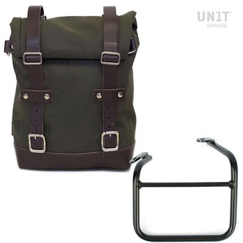 U001+1009SX_Green-Brown �T�C�h�p�j�A�P�[�X Canvas +Left frame for Ducati Scrambler 1100 with double exhaust on the right | U001-1009SX UnitGarage (���j�b�g�K���[�W) �O���[���E�u���E���F 64924854