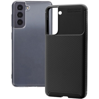 Galaxy S21 5G SC-51B/SCG09 TPUクリアケース+耐衝撃カーボン調ケース「BURNISH」 ブラック Granest