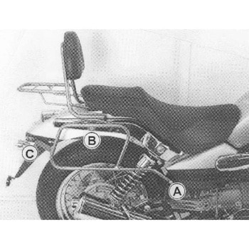 サドルバッグチューブキャリ クロム Moto Guzzi Nevada Classic V 750 ie / Aquilia Nera HEPCO&BECKER (ヘプコ&ベッカー)