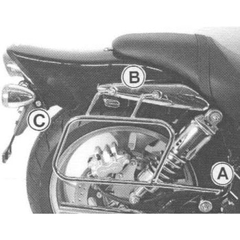 サドルバッグチューブキャリ クロム Suzuki VZ 1600 Marauder/ Intruder M 1600 HEPCO&BECKER (ヘプコ&ベッカー)