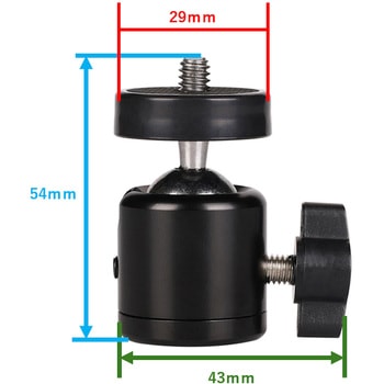 自由雲台 360度回転 1/4・3/8インチネジ兼用 ボールヘッド アダプター bitstrong