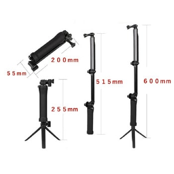 GoPro対応 折りたたみ自撮り棒アクションカメラ3Way三脚 bitstrong