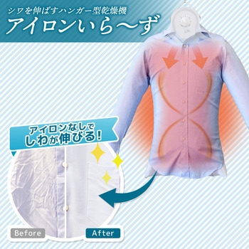 シワを伸ばすハンガー型乾燥機「アイロンいら～ず」ブラック サンコー
