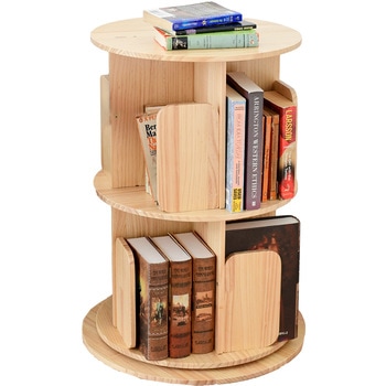 本棚 回転式 木製 YAMAZEN(山善)