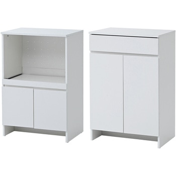 キッチンカウンター キッチンラック 2点セット レンジ台 & キャビネット YAMAZEN(山善)