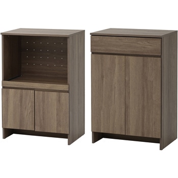 キッチンカウンター キッチンラック 2点セット レンジ台 & キャビネット YAMAZEN(山善)